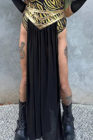 5D x Stellar Dust Chevron Cage Skirt - leather/rayon