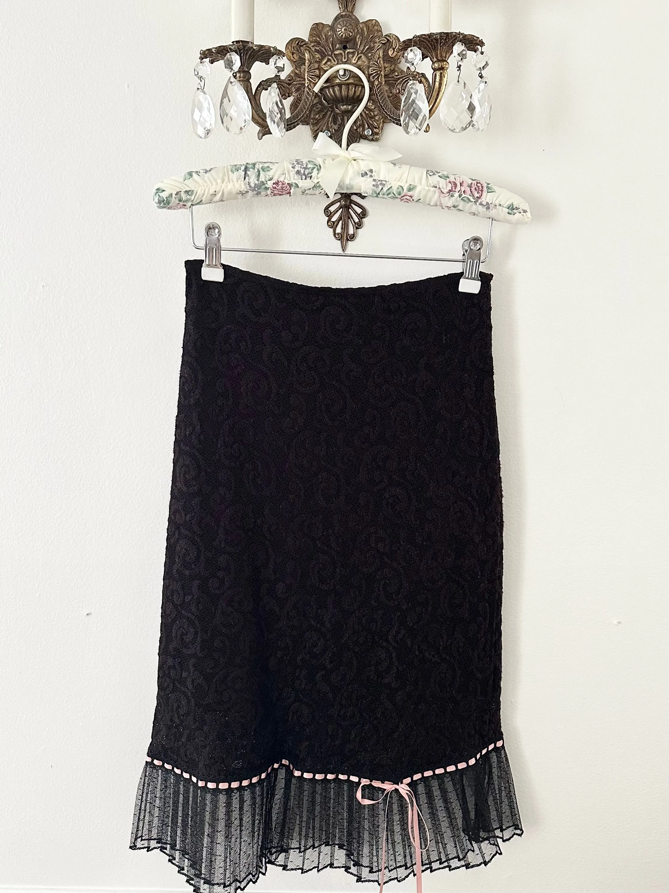 90s Betsey Johnson Midi Ribbon Skirt (XS)