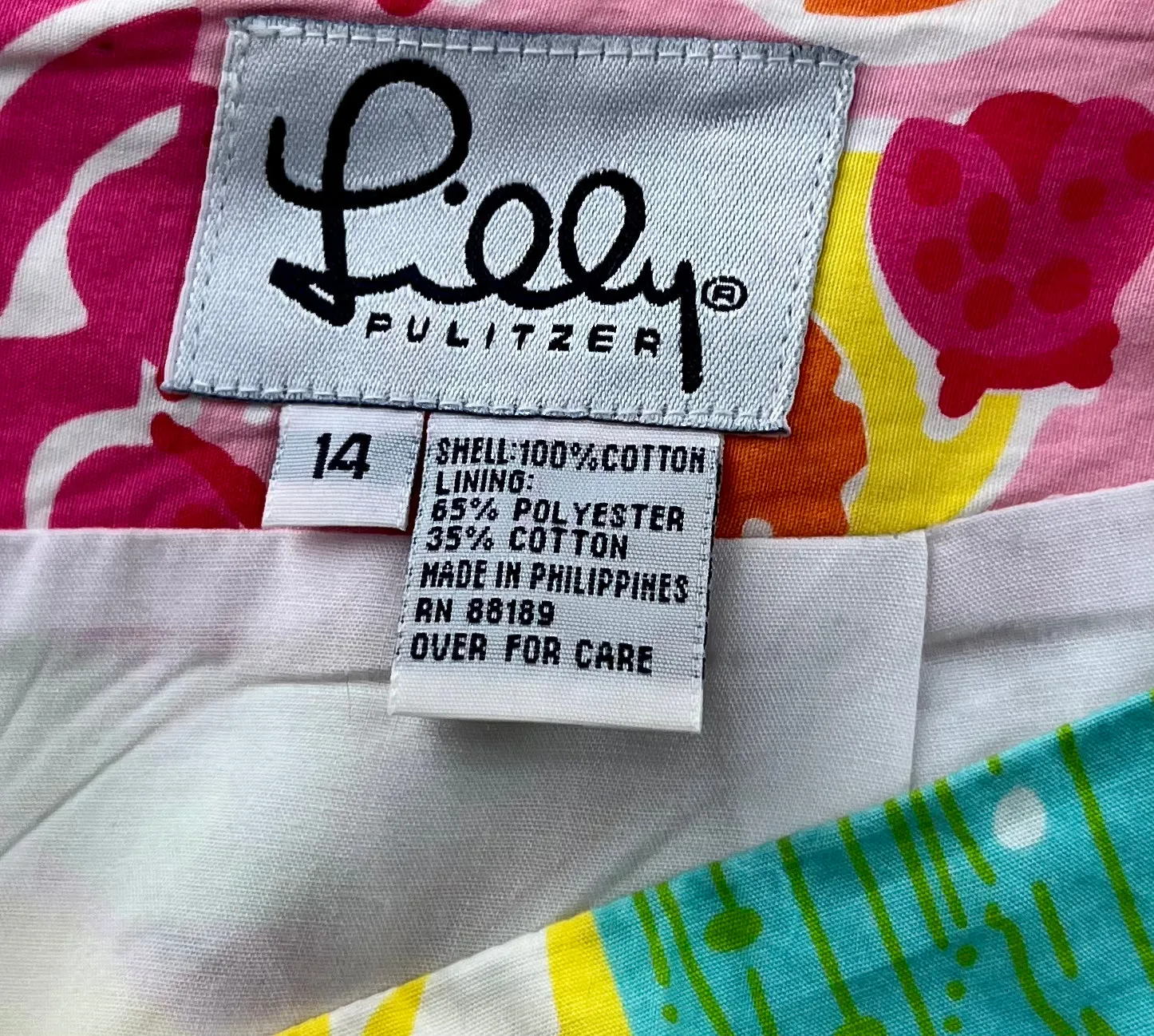 90’s Pink Multicolor Print Patch Skirt By Lilly Pulitzer