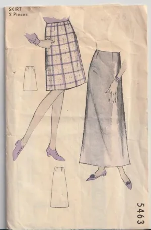 A-line Skirt or Maxi Skirt - Waist 66 cm - Vintage Mail Order Pattern 5463 - 1960s