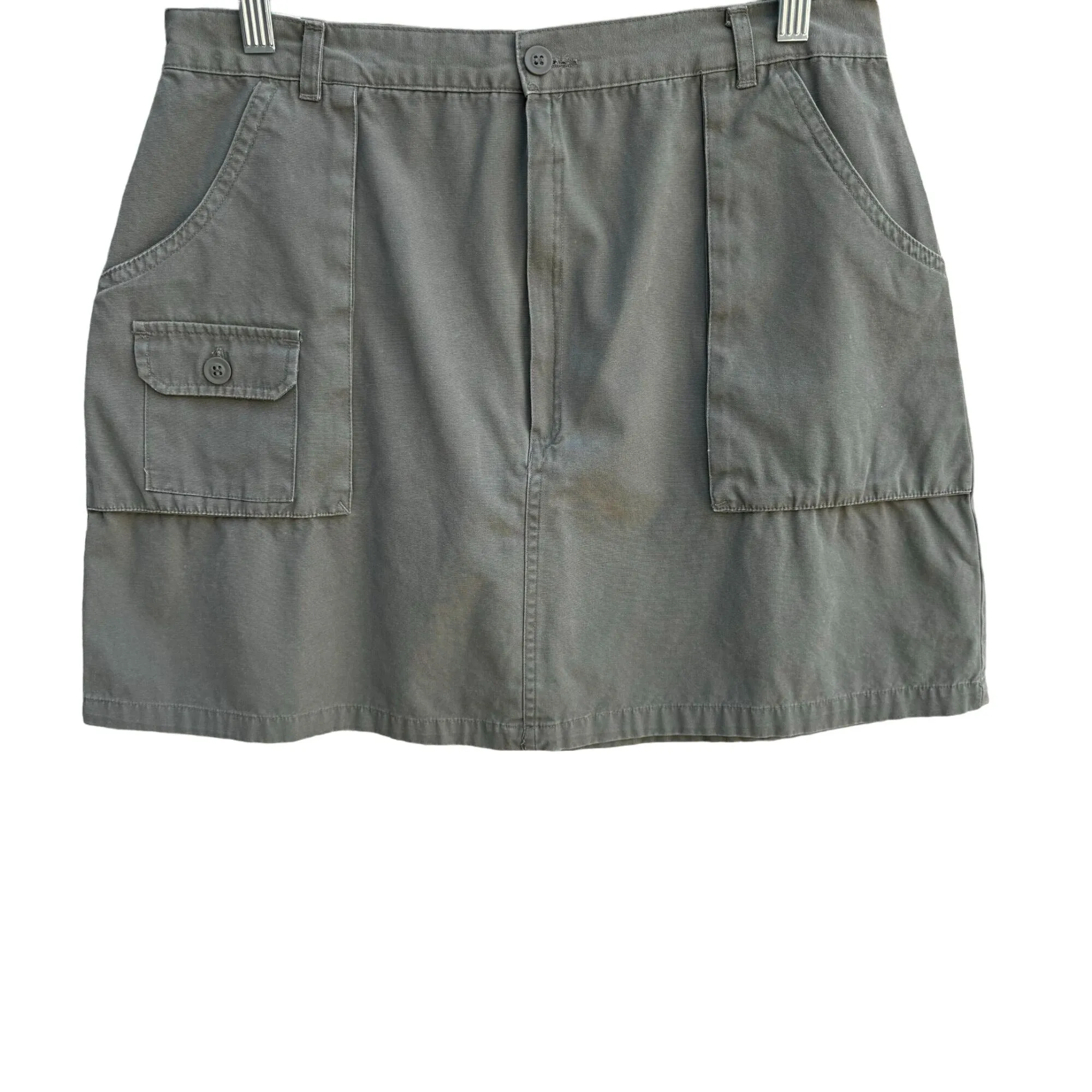 Abercrombie & Fitch Womens Vintage Y2K Khaki Olive Cargo Pocket Mini Skirt - 10