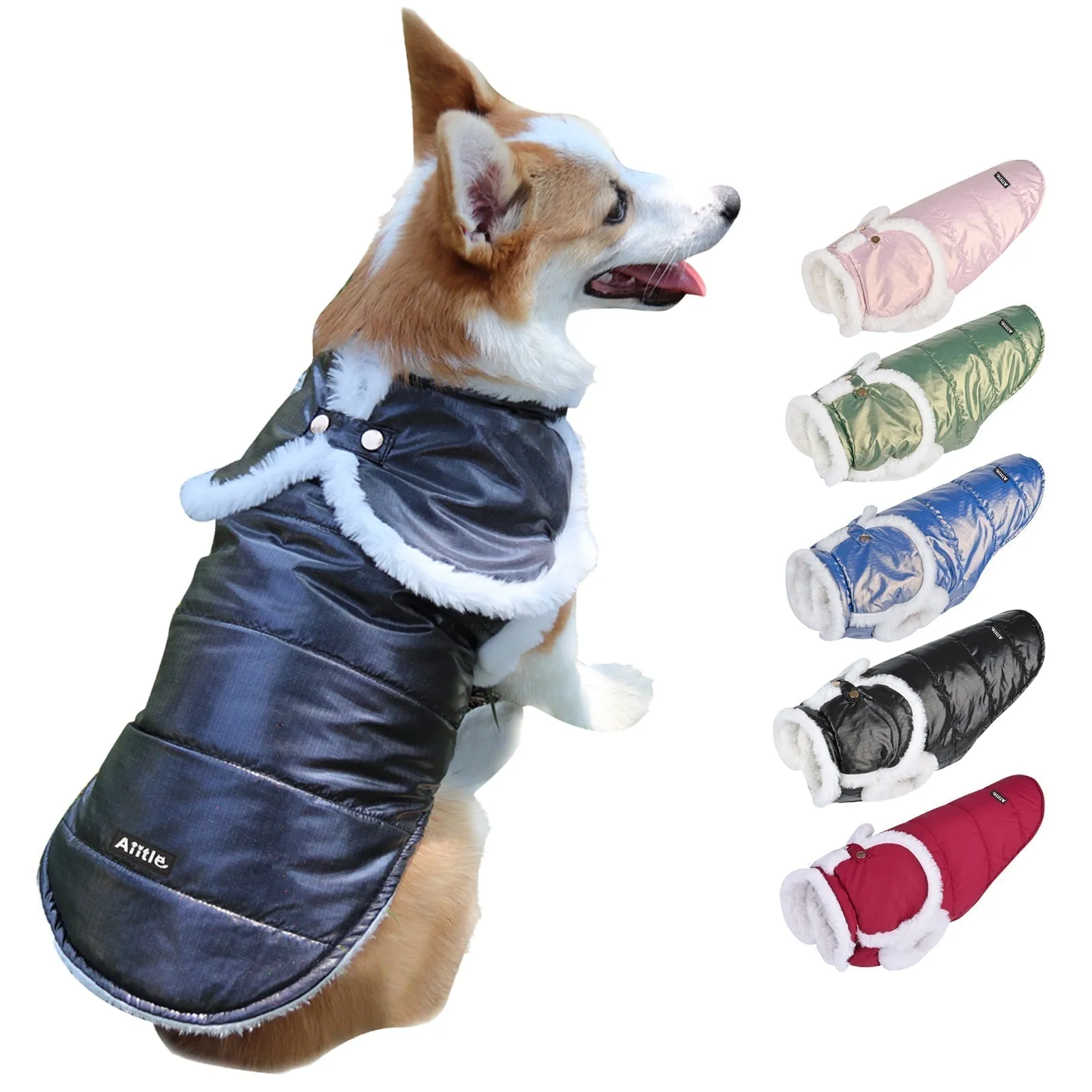 Aiitle Waterproof Cozy Dog Winter Coat Green