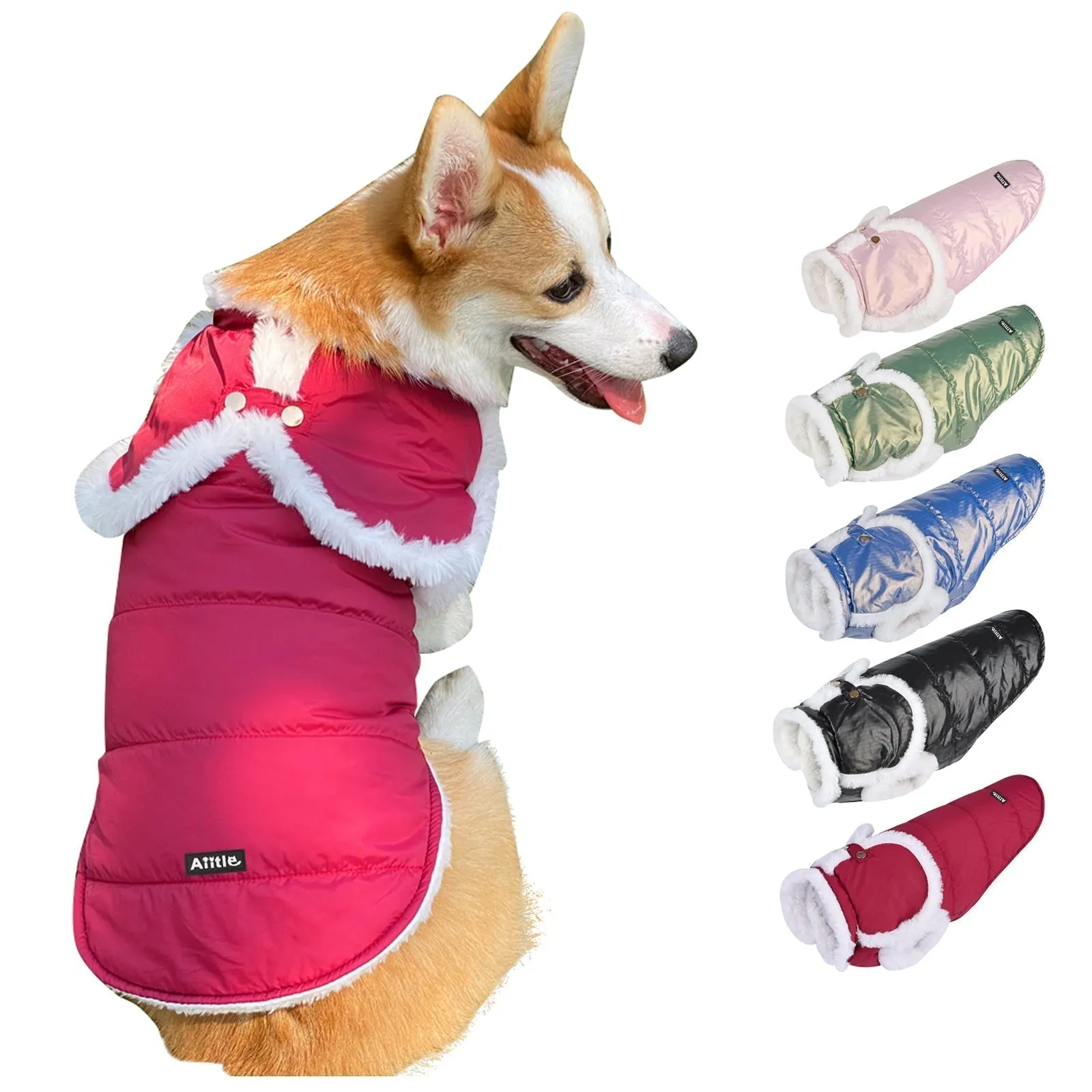 Aiitle Waterproof Cozy Dog Winter Coat Green