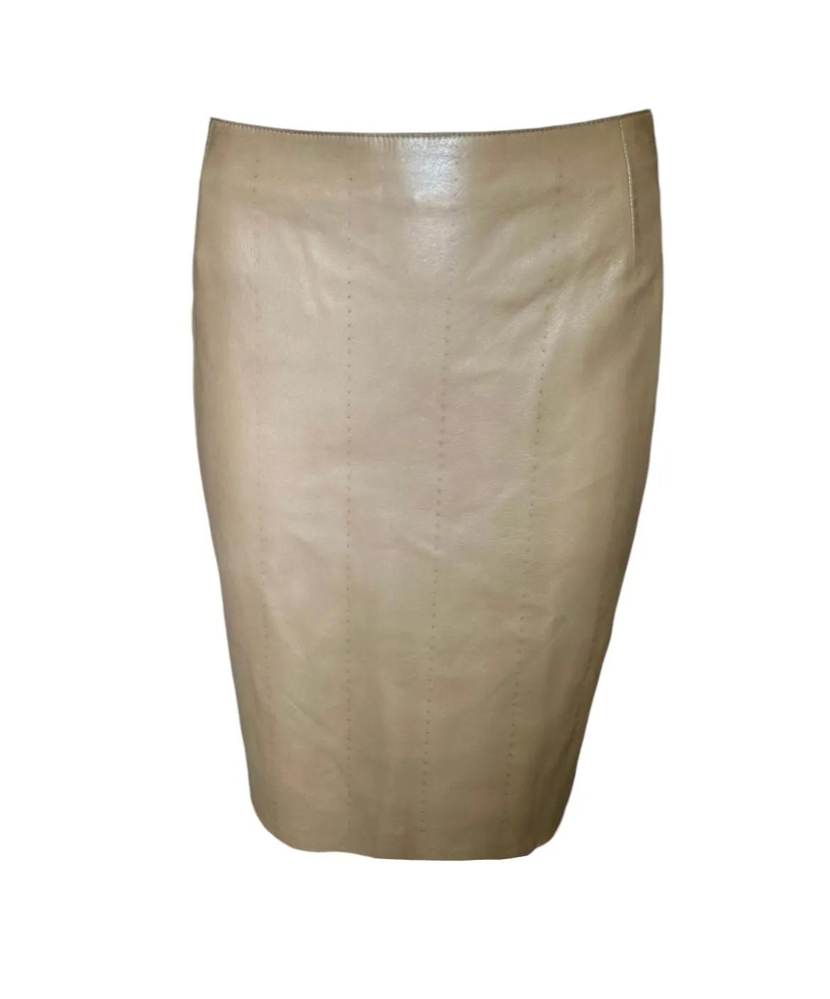 Akris Tan Nappa Lambskin Leather Skirt,  NWT