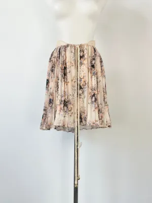 Alice McCall Peach Floral Print Pleated Mini Skirt - AU6