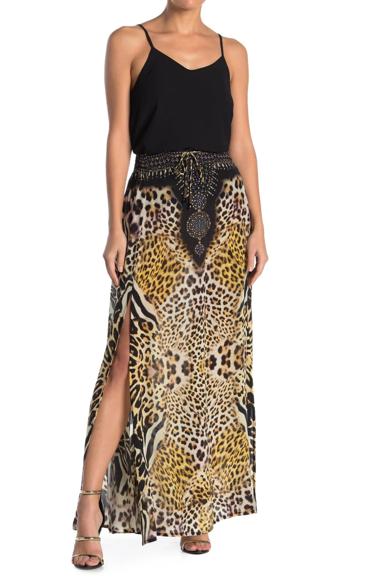 Animal Print Skirt in Black and White