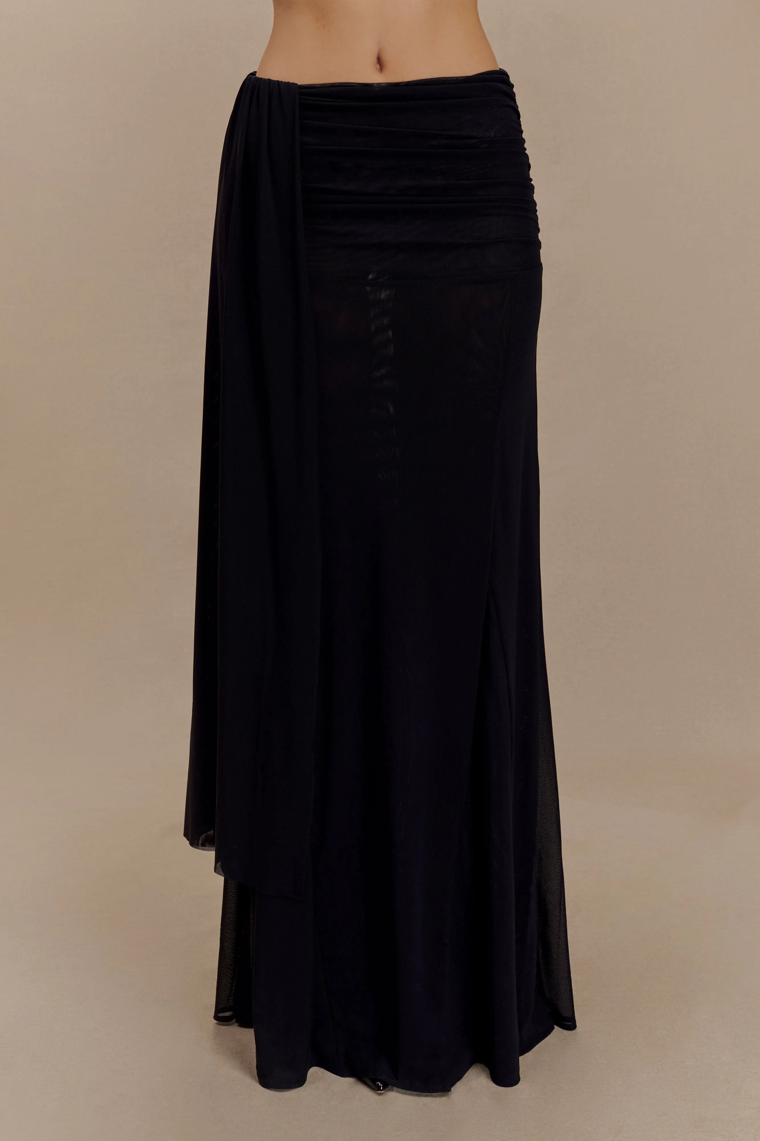 Arna Mesh Maxi Skirt - Black