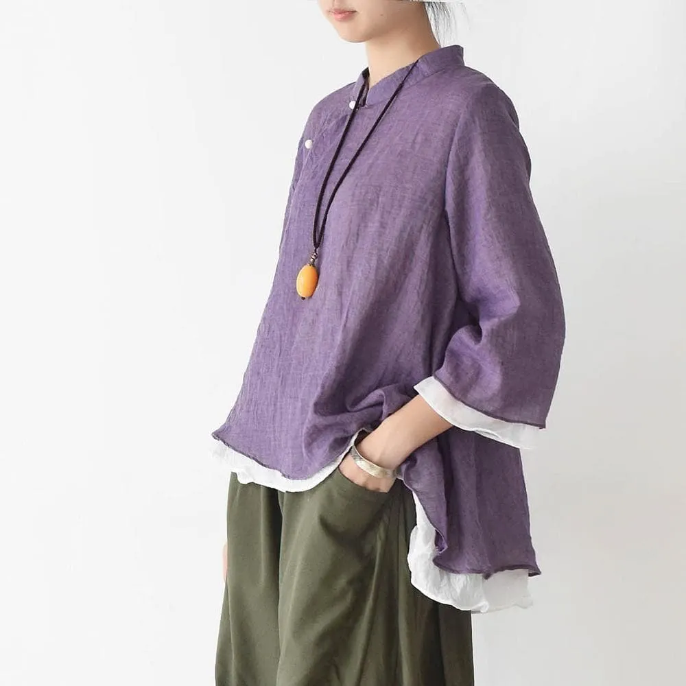 Asia Inspired Cotton Blouse | Zen