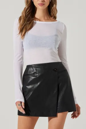 AST Lindsay Black Faux Leather Skirt