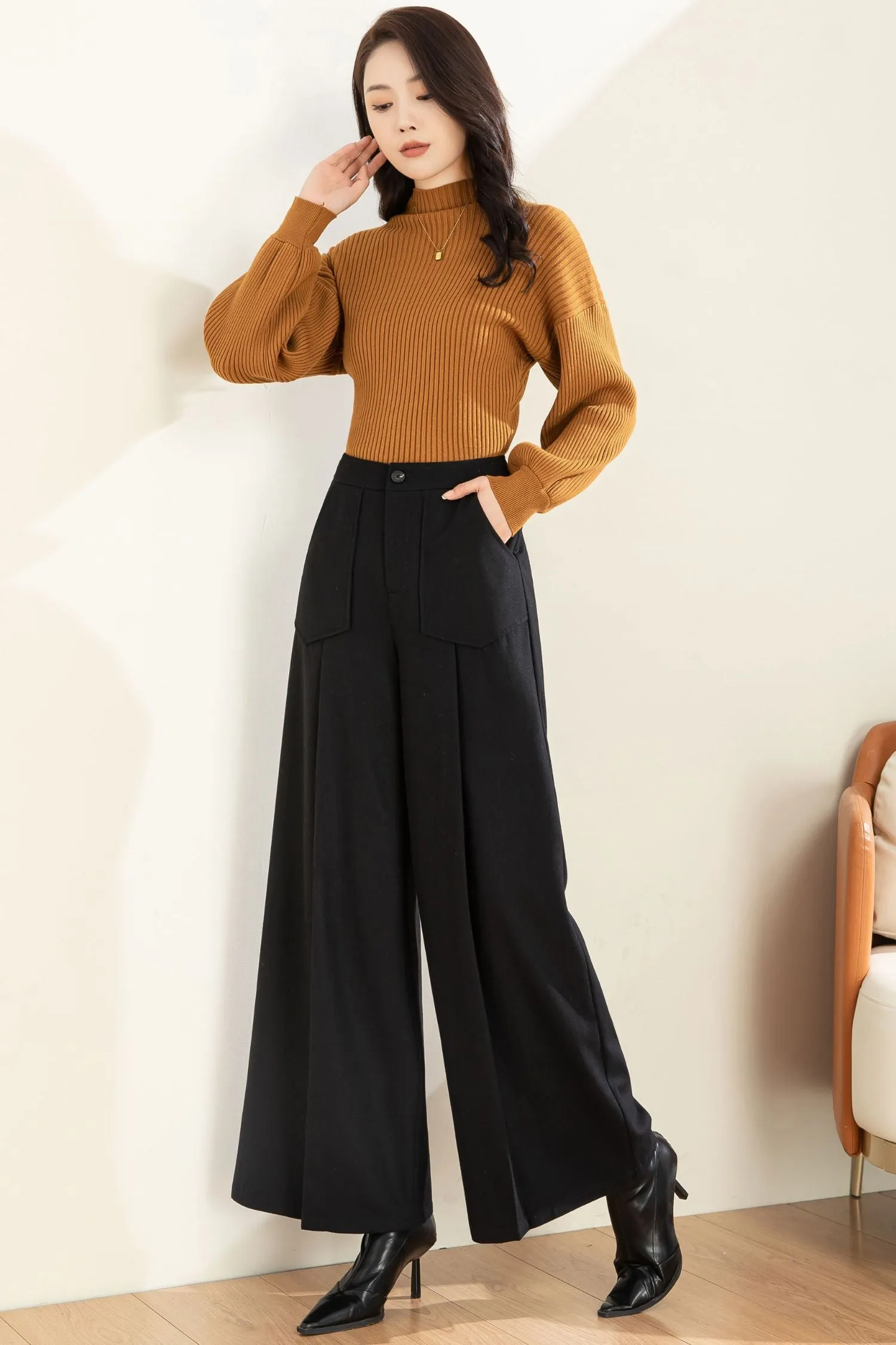 Autumn Winter Wide Leg Pant C3604