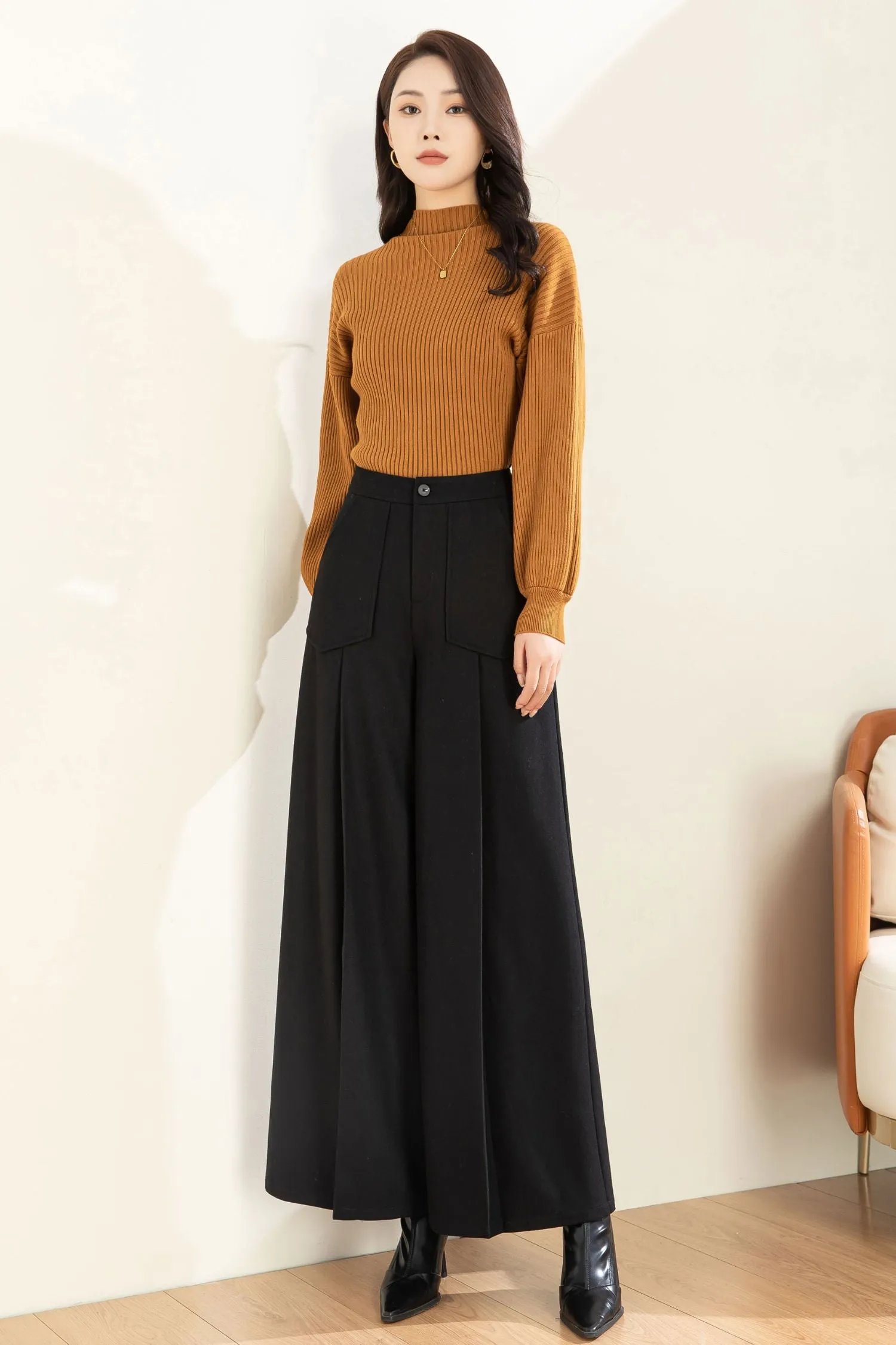 Autumn Winter Wide Leg Pant C3604