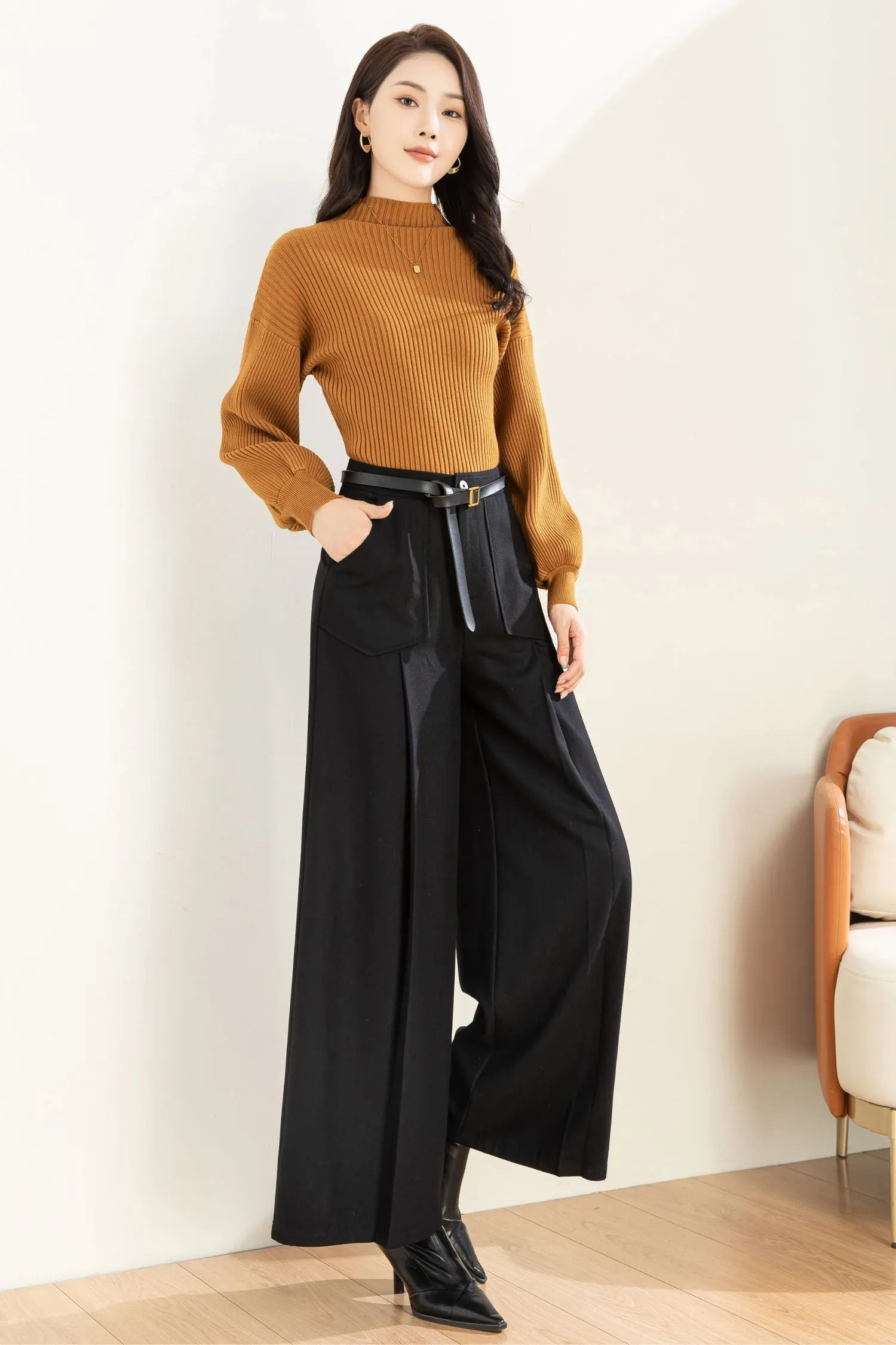 Autumn Winter Wide Leg Pant C3604