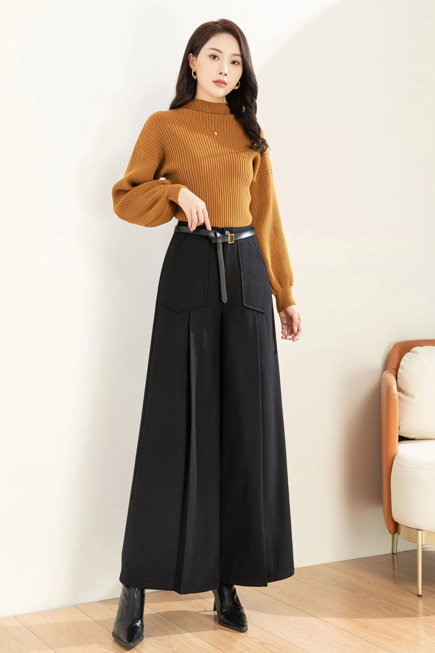 Autumn Winter Wide Leg Pant C3604