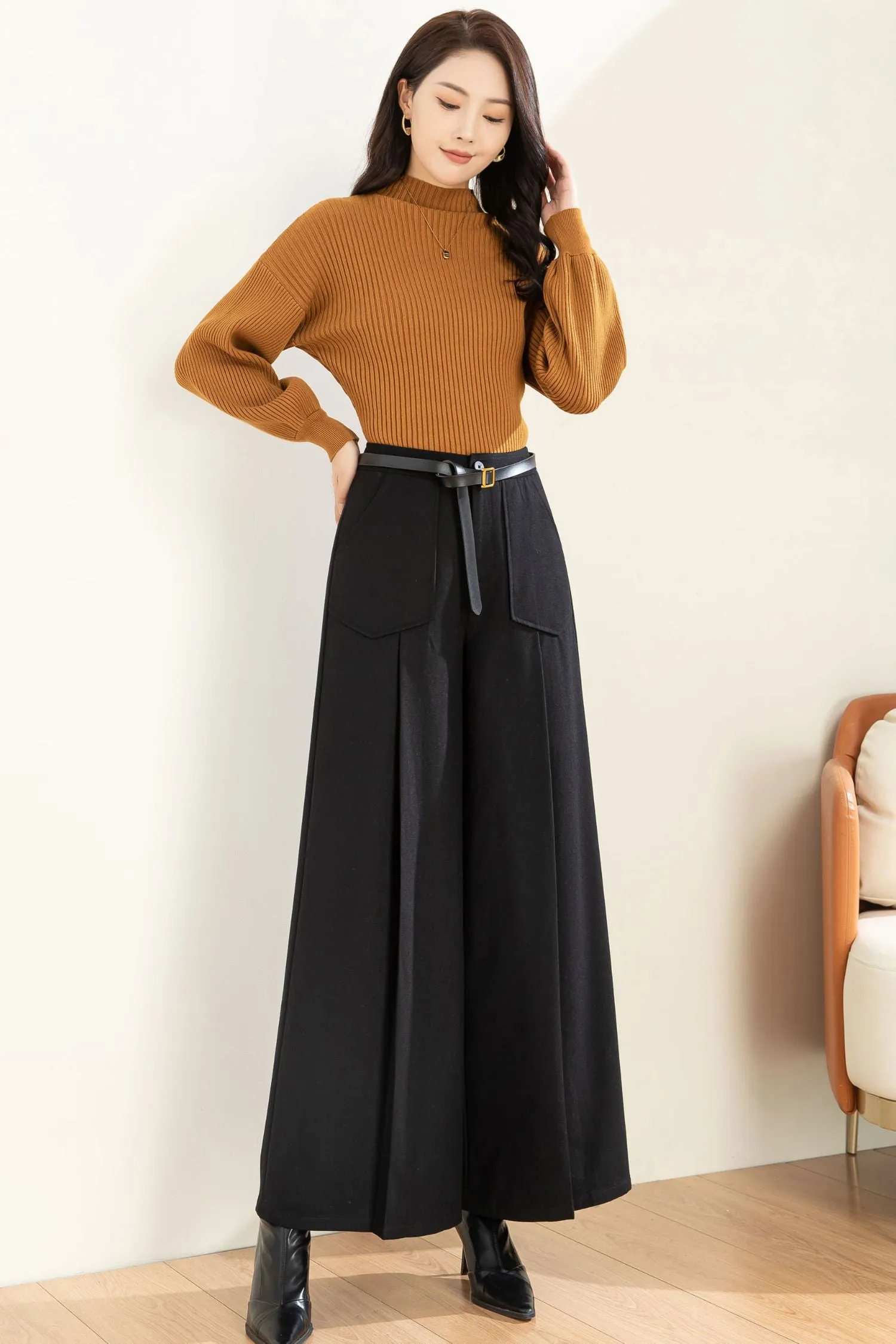 Autumn Winter Wide Leg Pant C3604