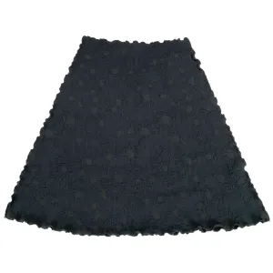 Black Cosmo Jacquard Knit Bias Skirt