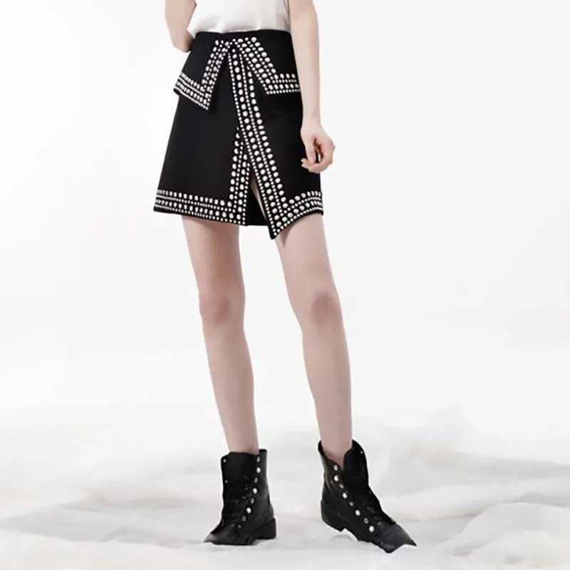 Black Dots Asymmetrical Skirts