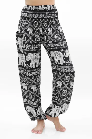 Black ELEPHANT Pants Women Boho Pants Hippie Pants Yoga