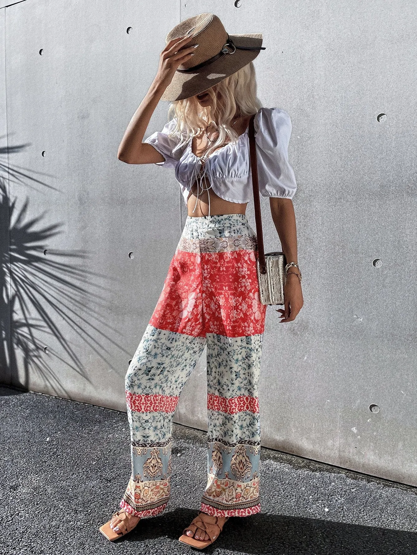 Boho Tribal Pocket High Waist Long Women Pants