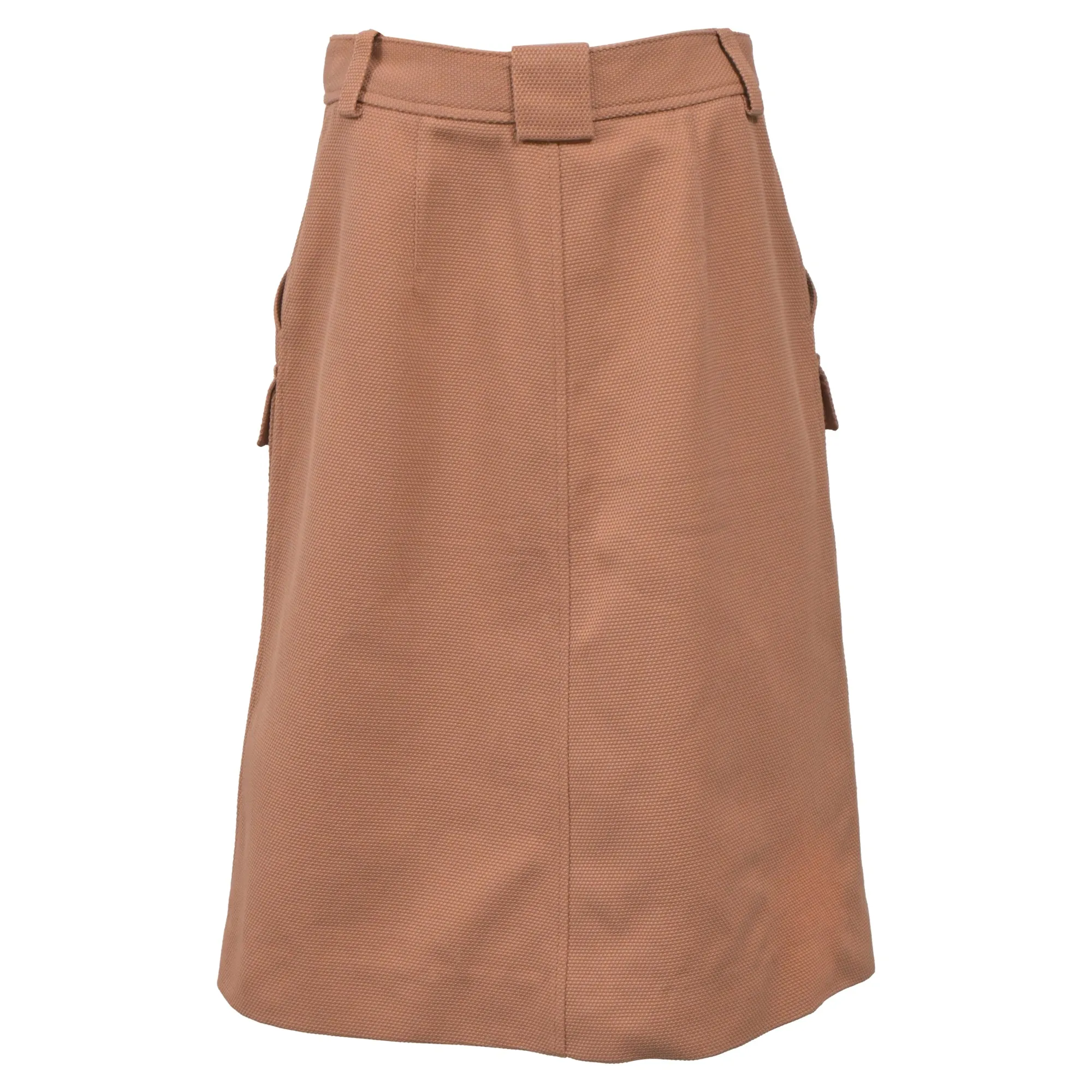 Bottega Veneta Pique A-line Midi Skirt in Beige Cotton