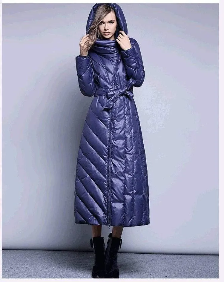 Brand Hooded Long XS-7XL Plus size 90% Duck Down Coat