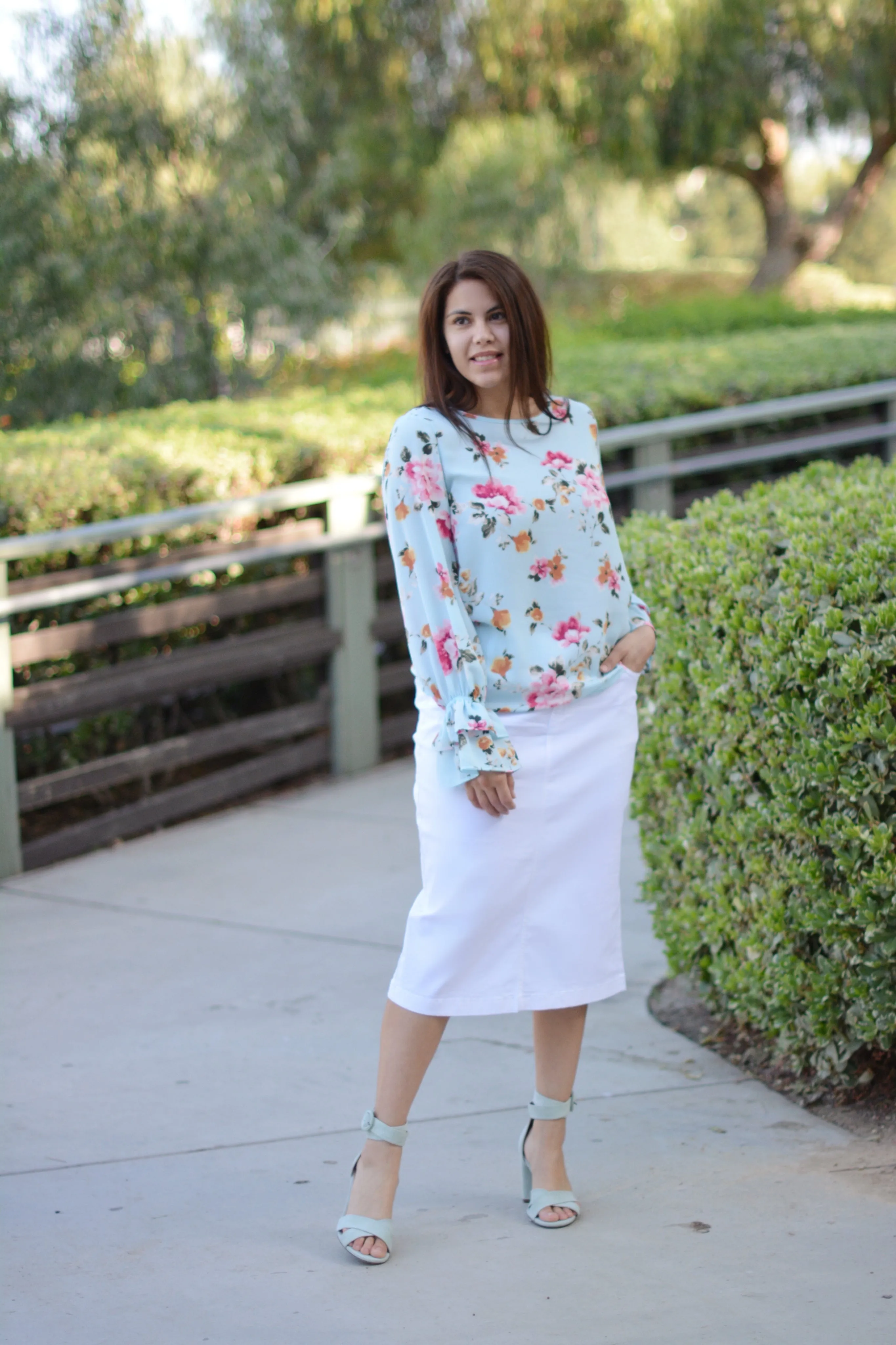 Brenda White Denim Skirt