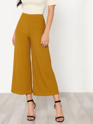 Casual Plain Natural Cropped Women Pants