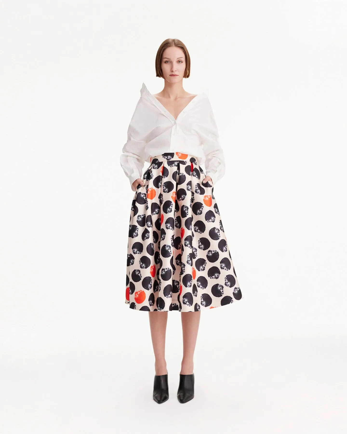 Clio Pleated Dot Skirt