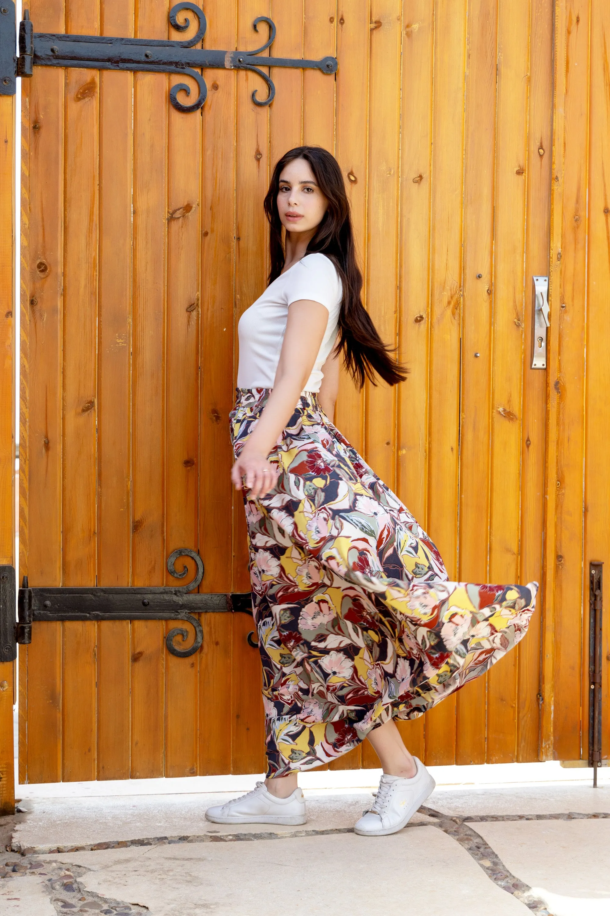 Colored Sunlit Stroll Maxi Skirt