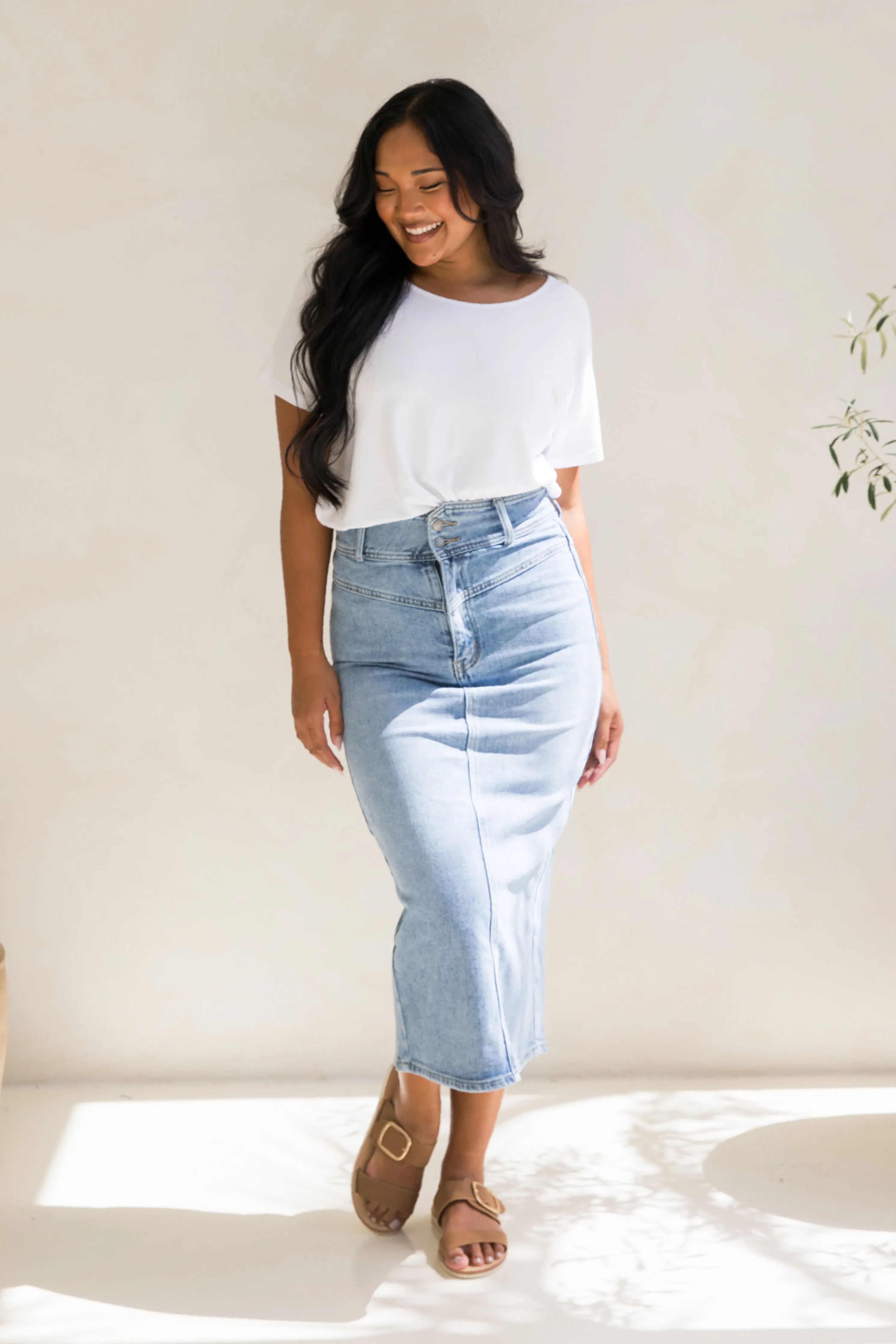 Denim Maxi Skirt | Light Denim