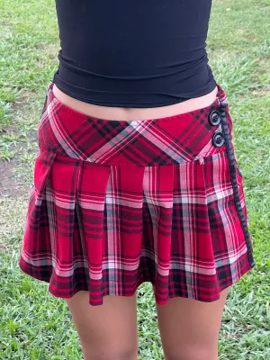 Early 2000s red plaid skort size large