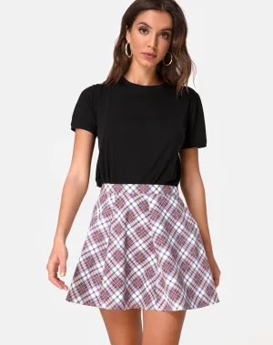 Elda Skirt in Grunge Check Purple