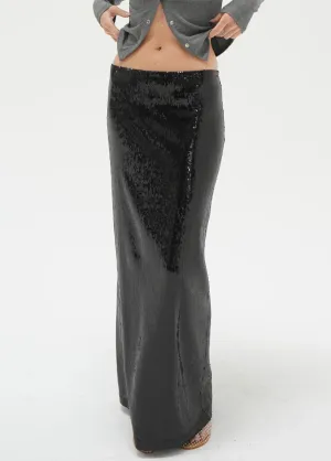 ELETTRA SEQUIN COLUMN SKIRT