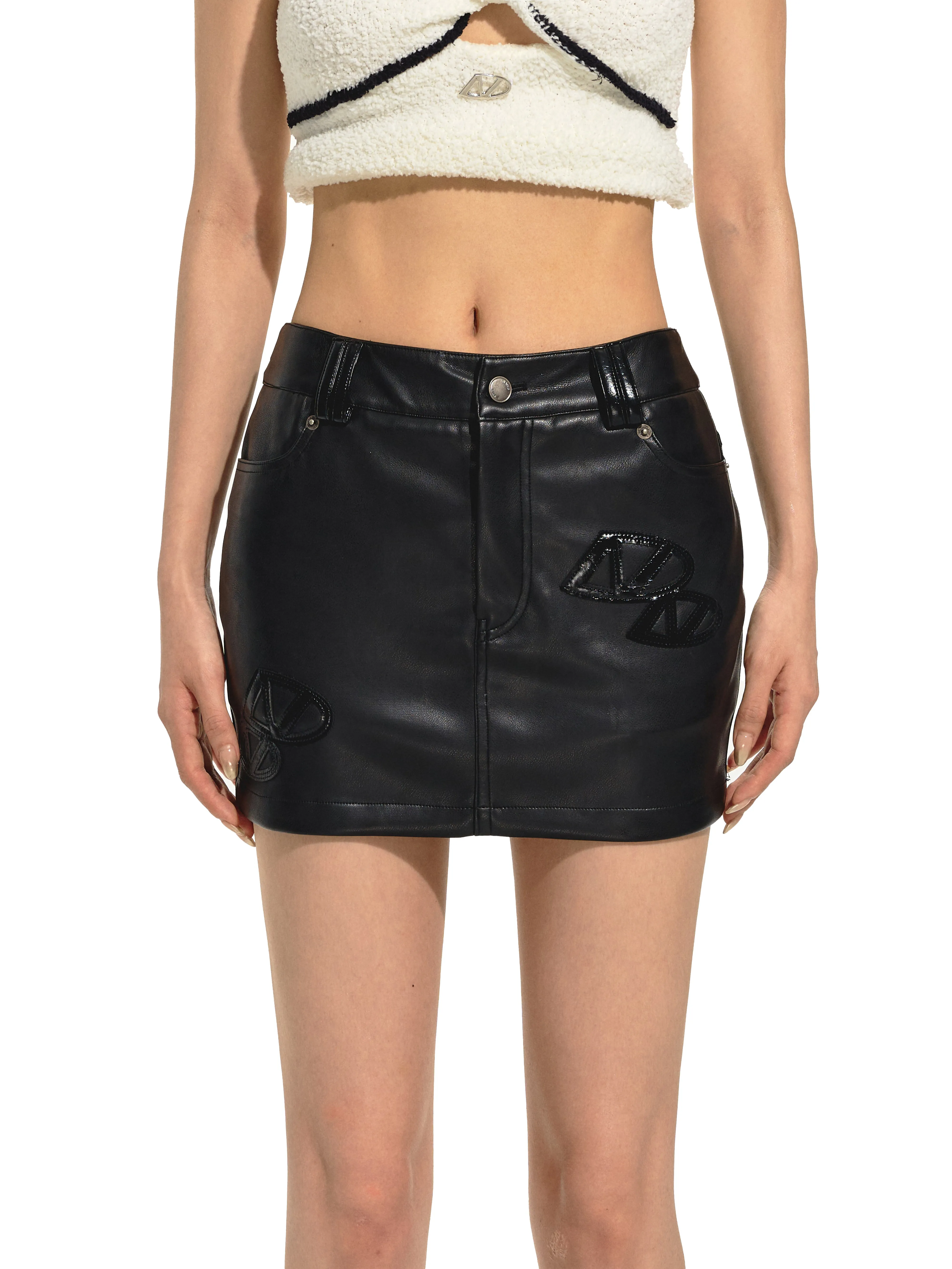 Embossed Leather Skirt