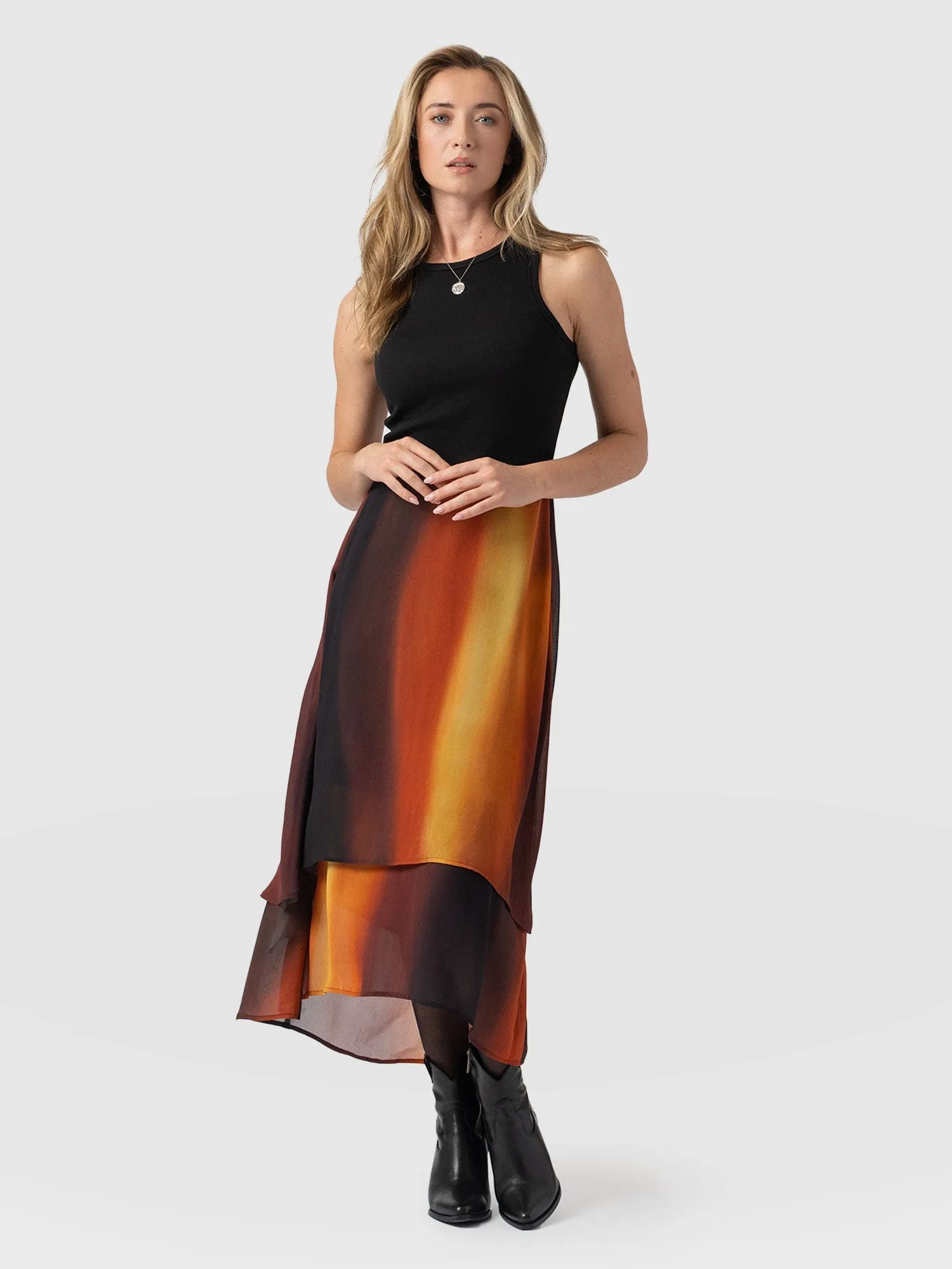 Etta Layered Dress - Amber Gradient