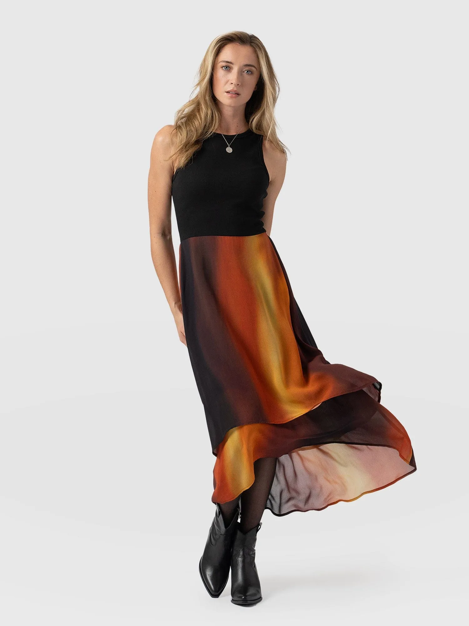 Etta Layered Dress - Amber Gradient