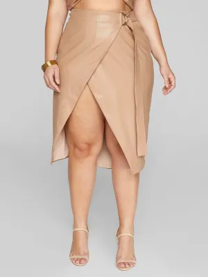 Eva Faux Leather Wrap Skirt