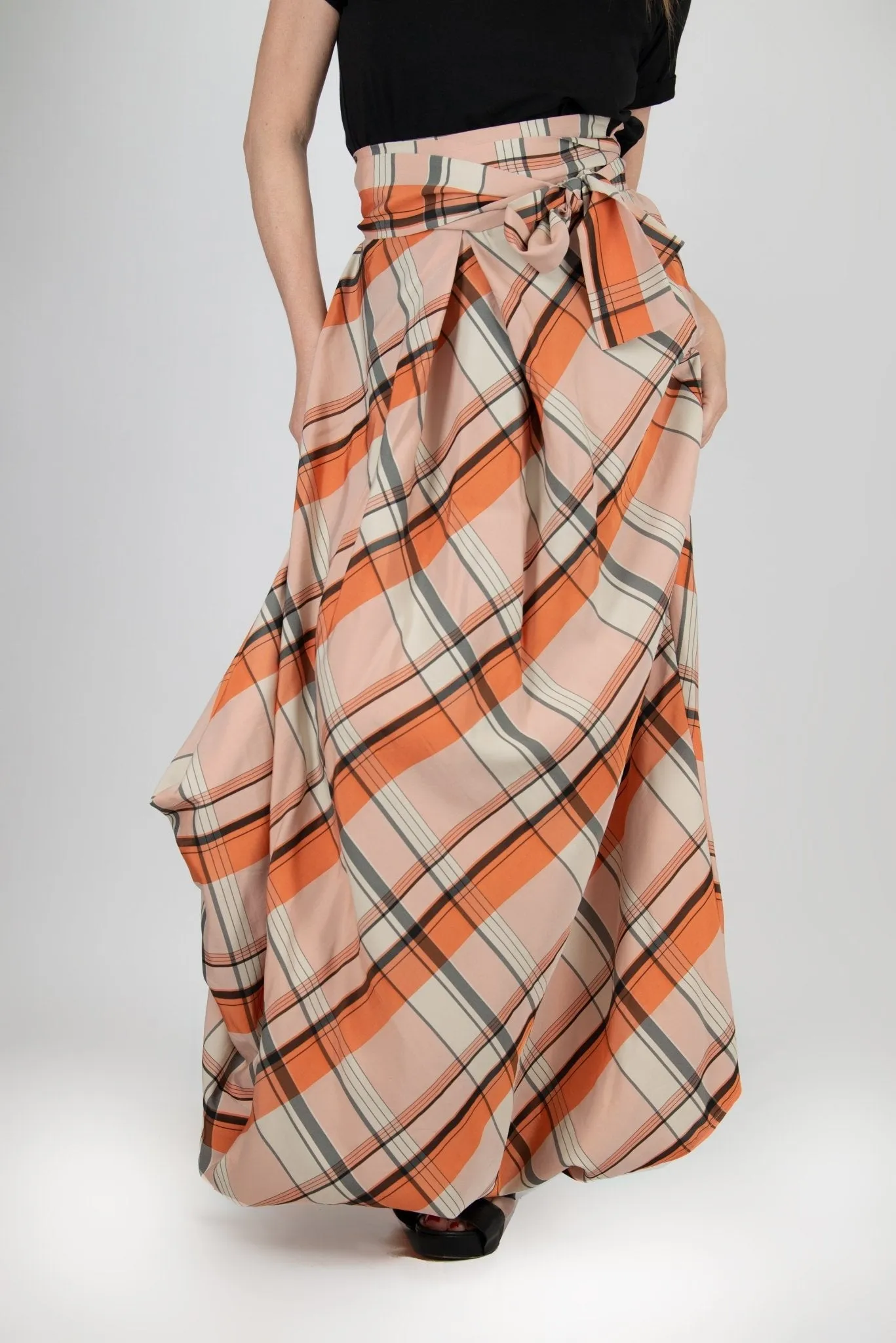 FANTASY Plaid Long Wide Skirt SALE