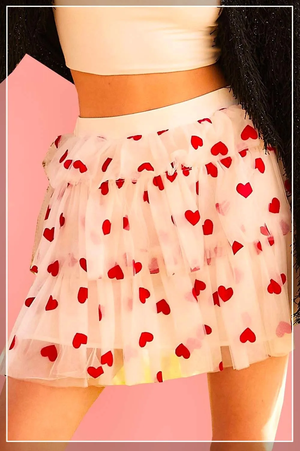 Felt Hearts Mini Skirt