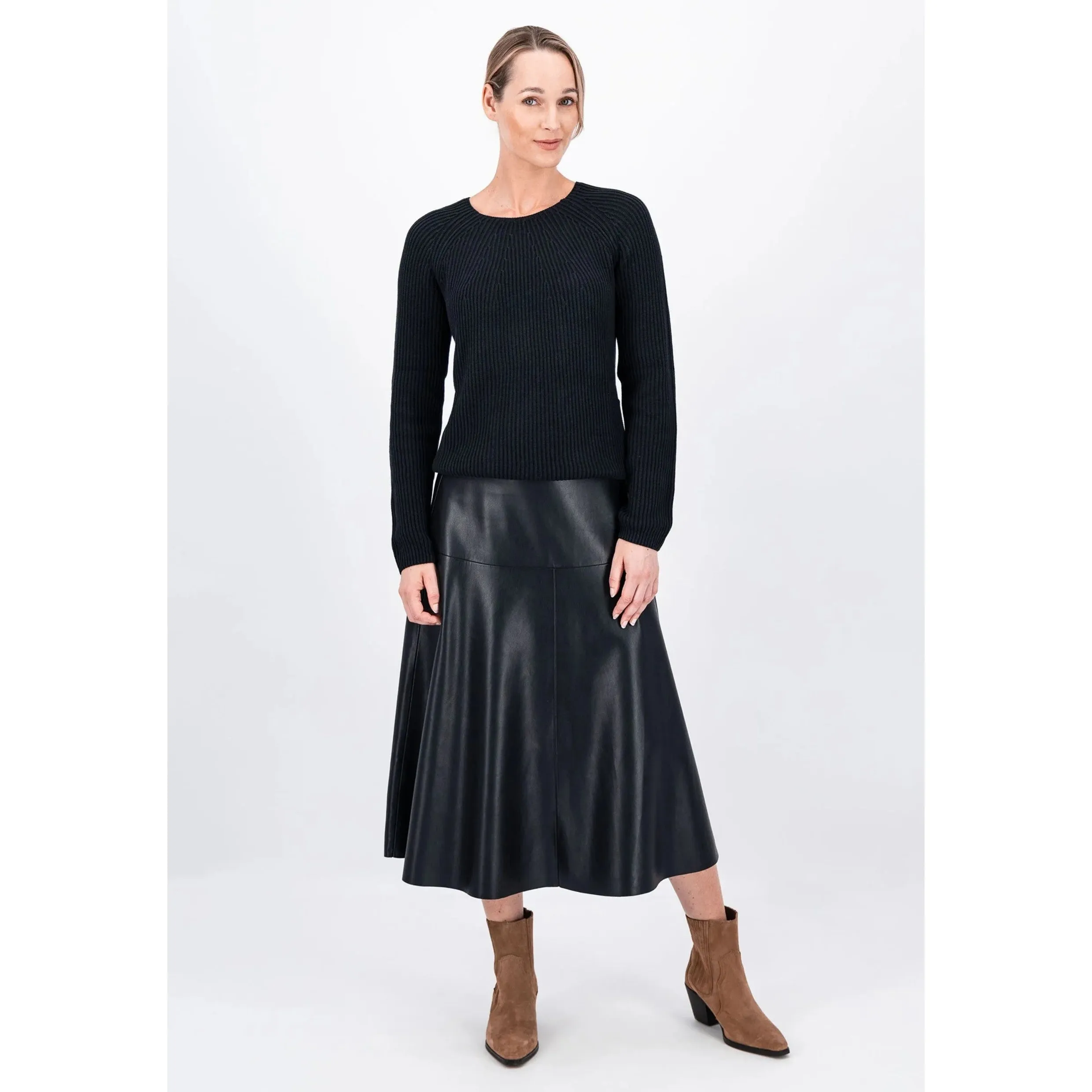 Fynch-Hatton Faux Leather Skirt in Black 24093620