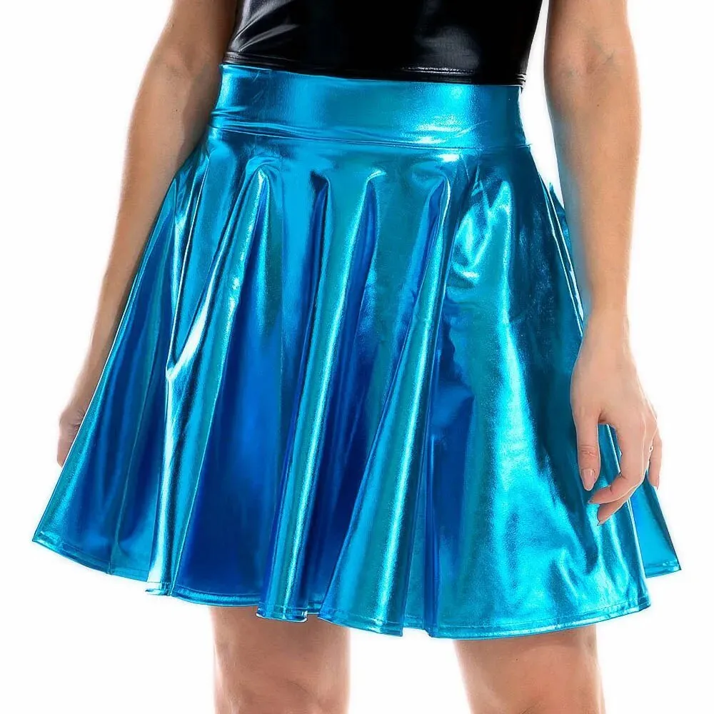 Giselle Holographic PU Leather Mini Skirt