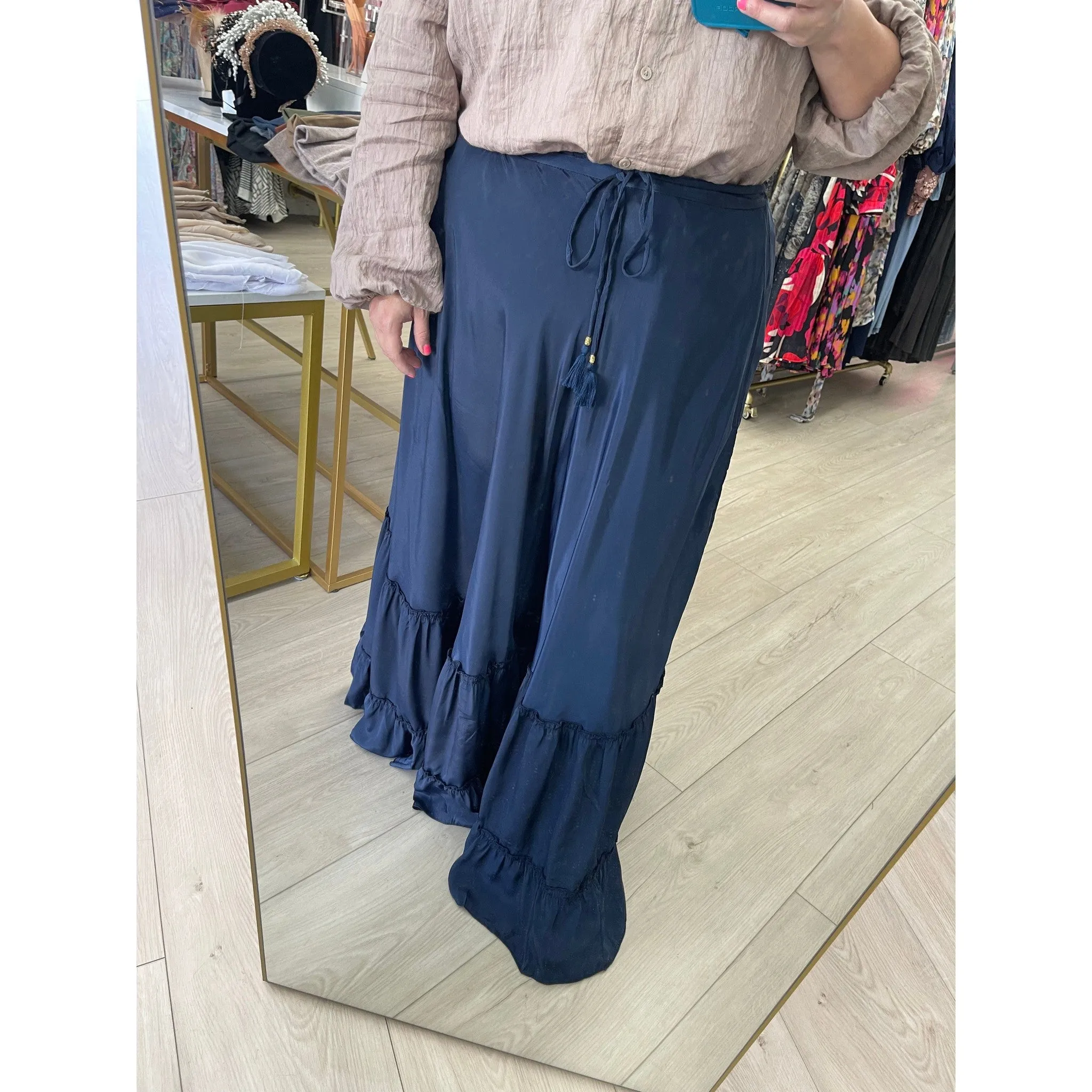 Gold Collection - Maxi Skirt, O/S-Fits-Many, Navy