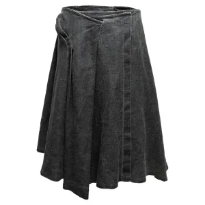 Grey Dries Van Noten Linen Wrap Skirt Size EU 40