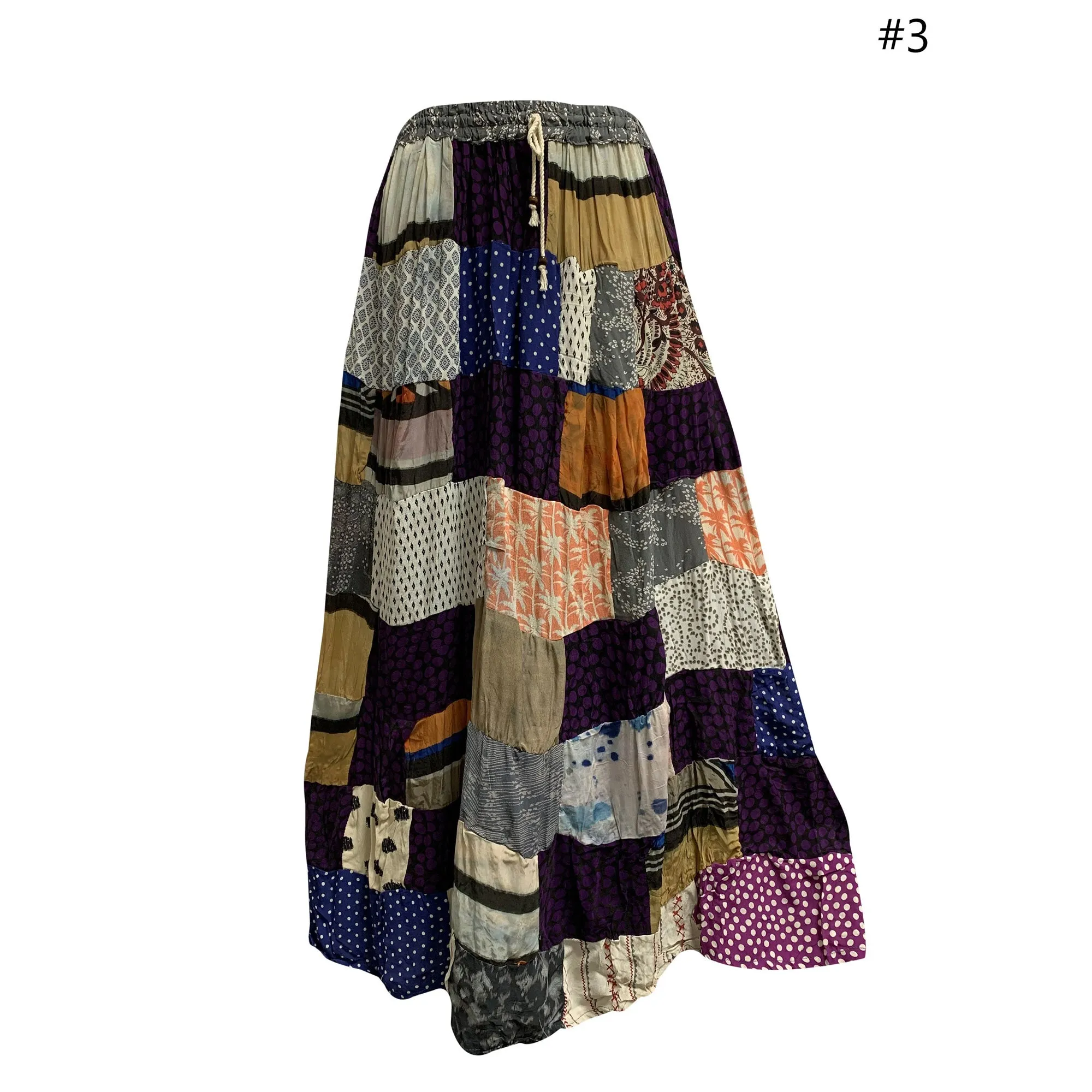 Handmade Boho Patchwork Ethnic Vintage Long Skirt PIHU