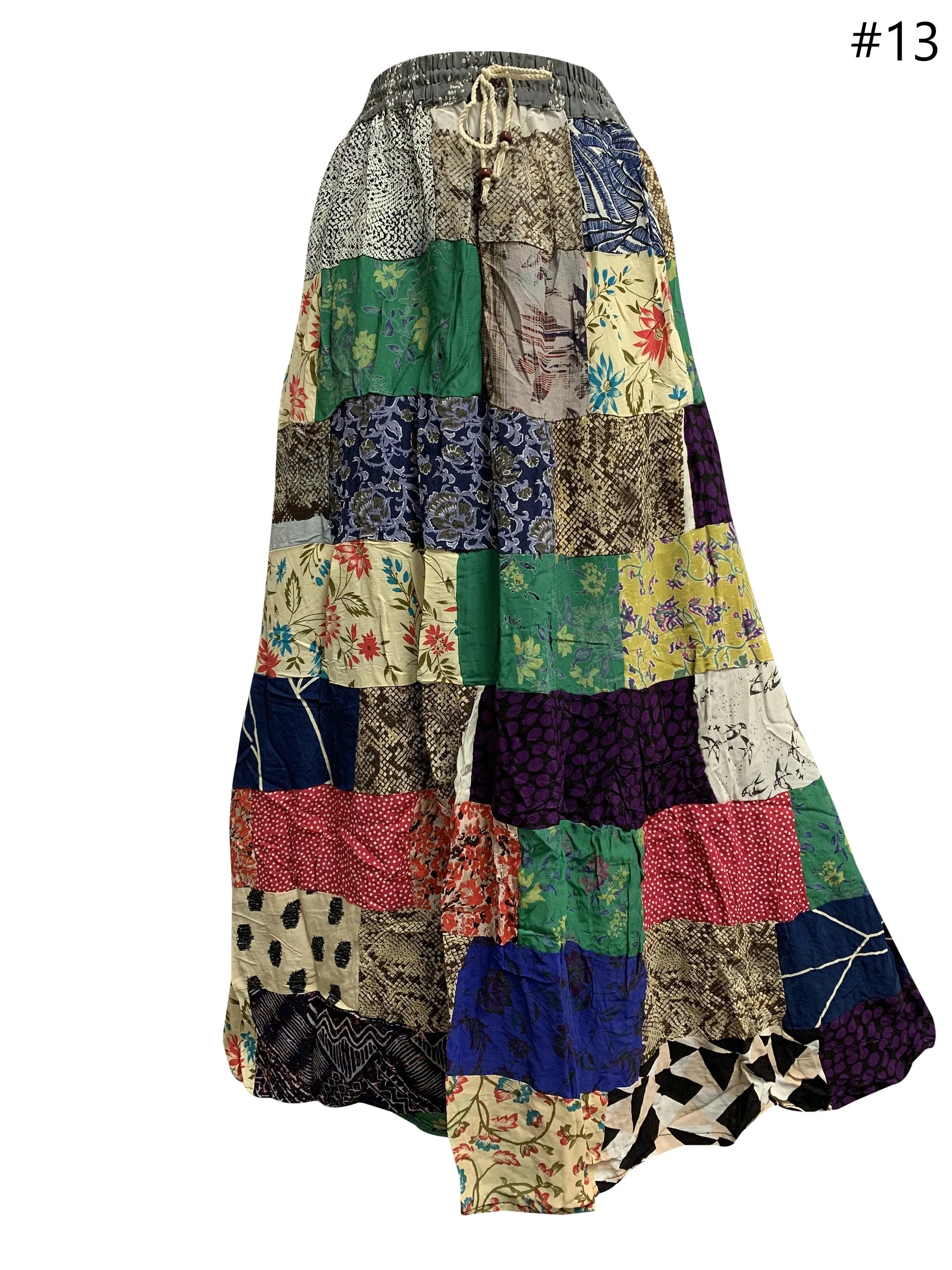 Handmade Boho Patchwork Ethnic Vintage Long Skirt PIHU