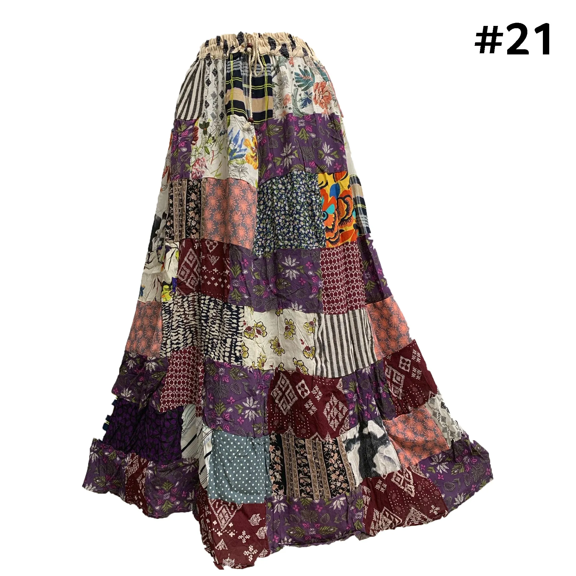 Handmade Boho Patchwork Ethnic Vintage Long Skirt PIHU