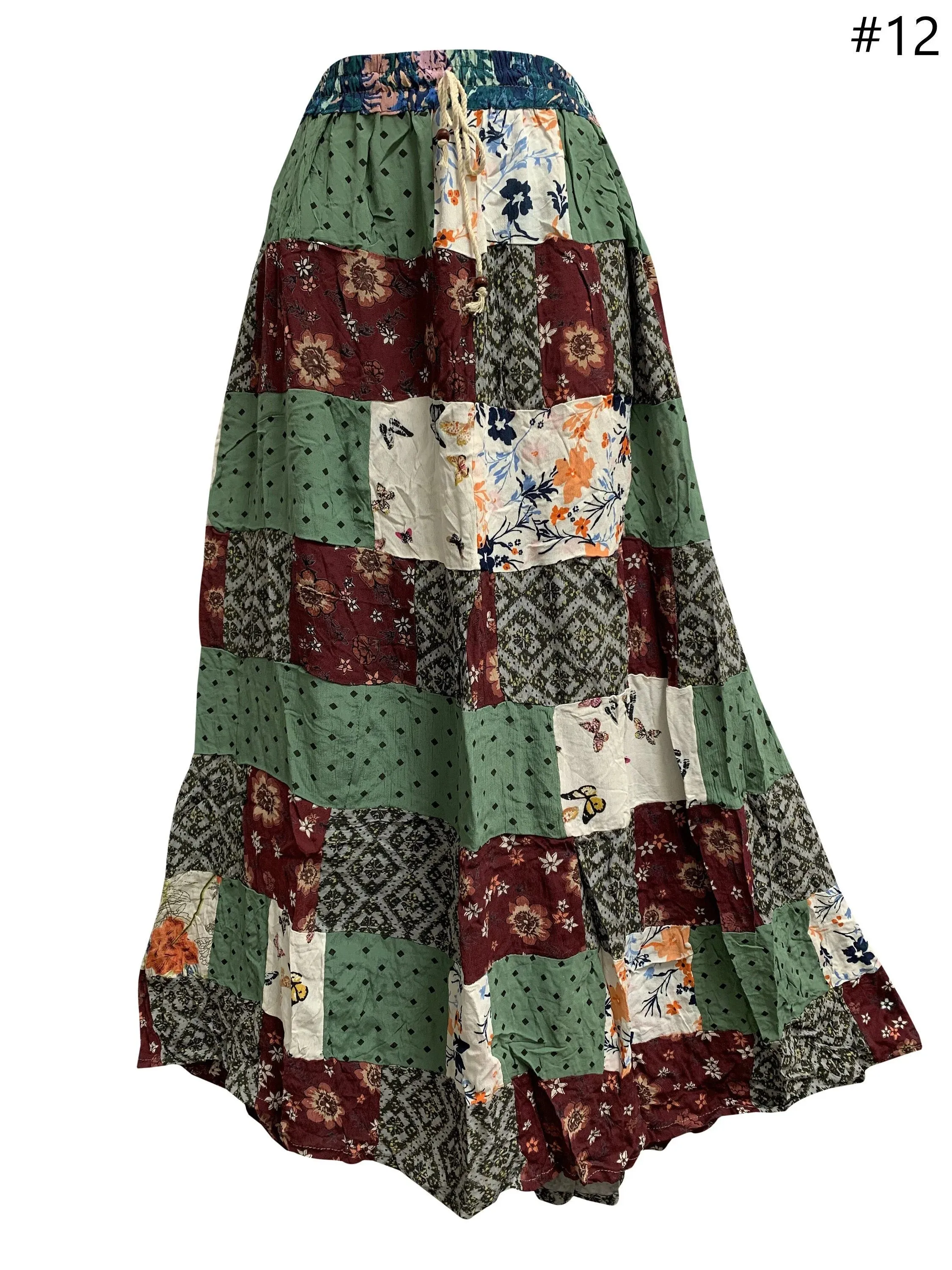 Handmade Boho Patchwork Ethnic Vintage Long Skirt PIHU