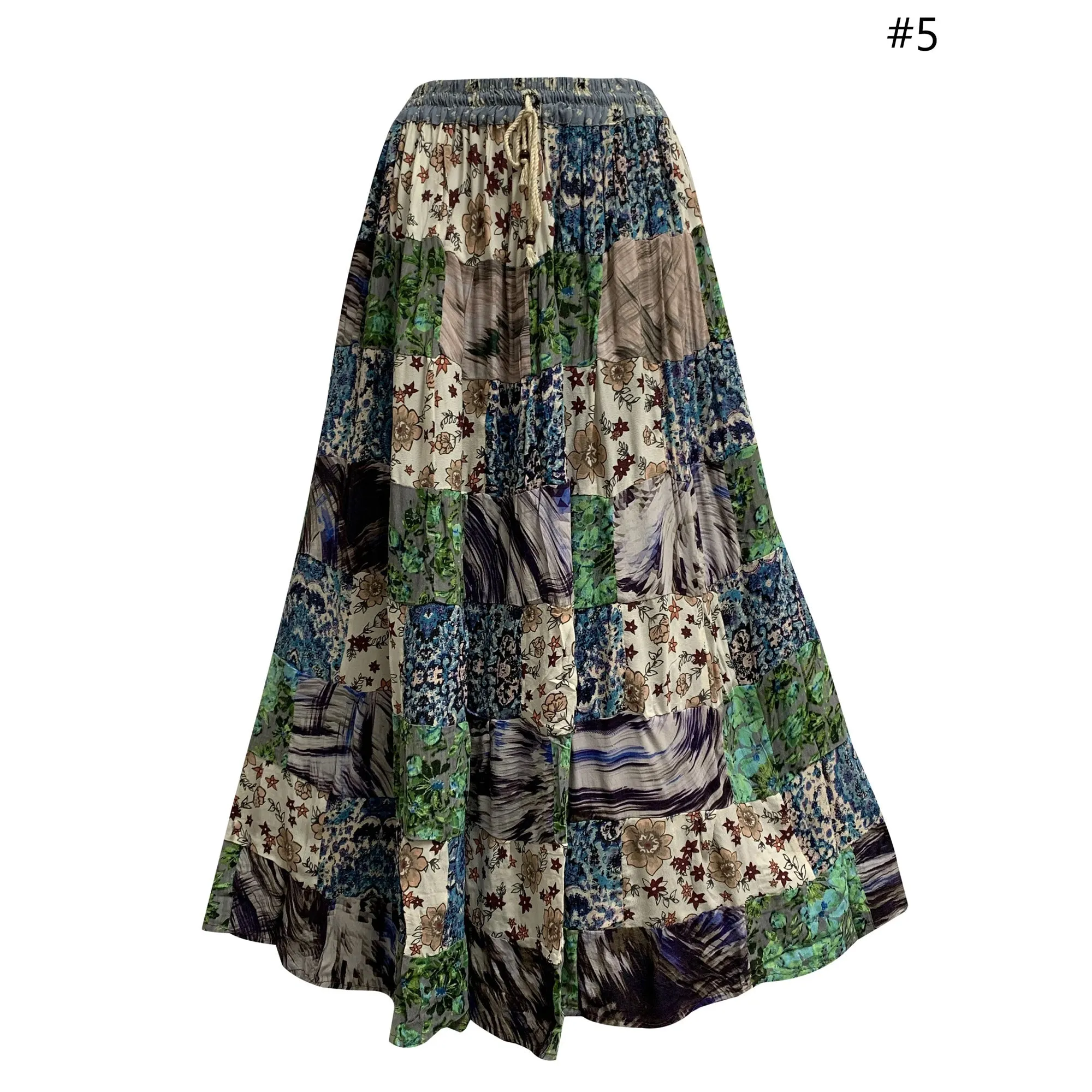 Handmade Boho Patchwork Ethnic Vintage Long Skirt PIHU