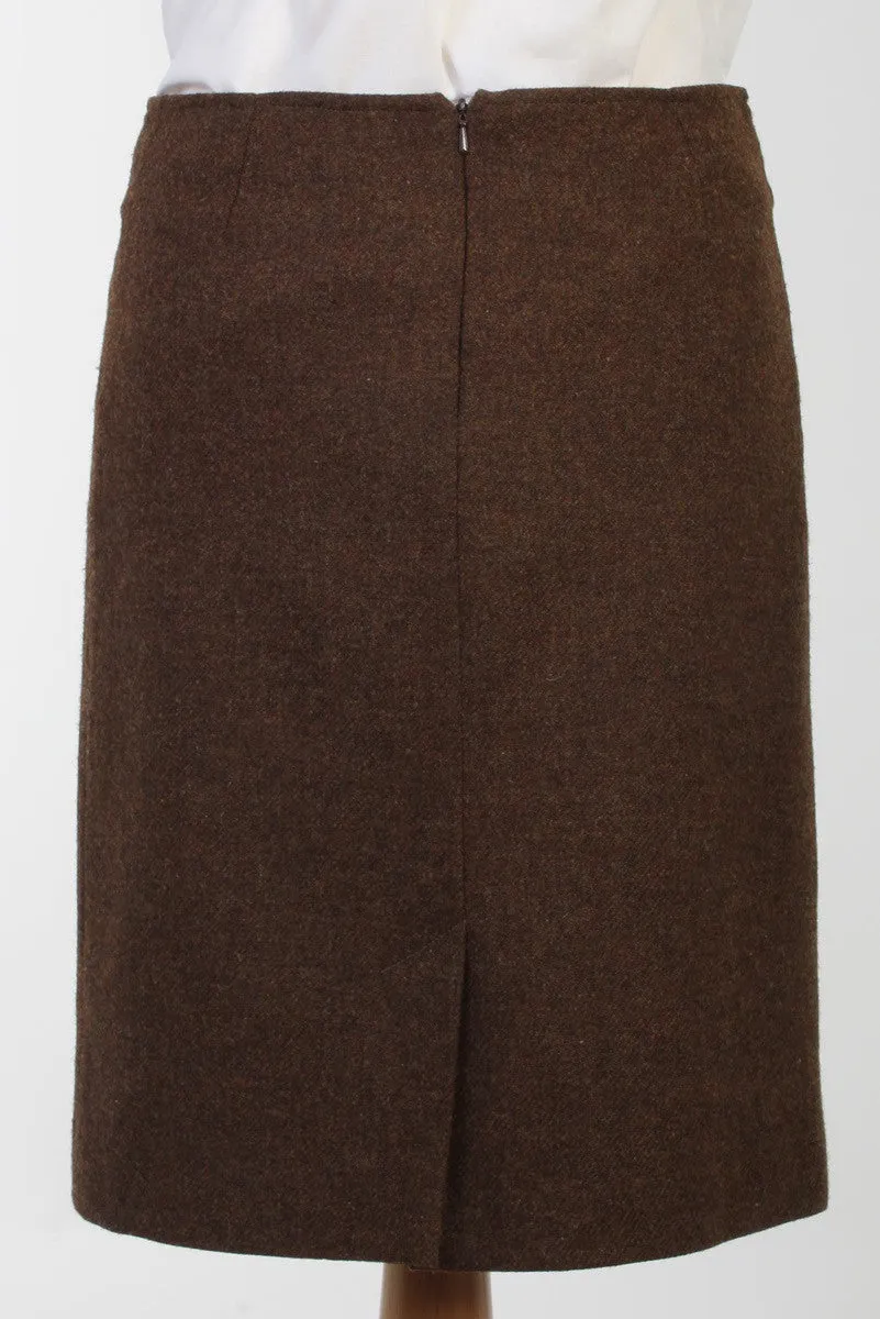 Heathcote | Brown Wool Skirt