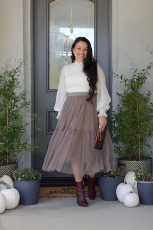 Hilda Chocolate Tulle Skirt