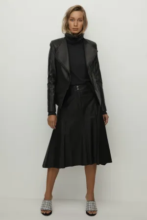 Hudson High-Rise Skirt Black Leather